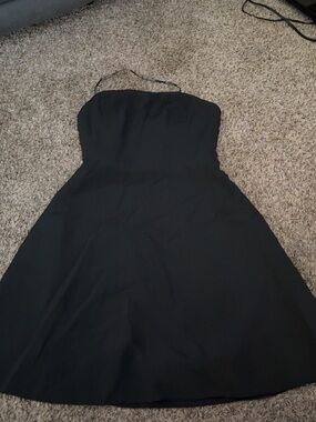 Strapless Black A-Line Cocktail Dress
